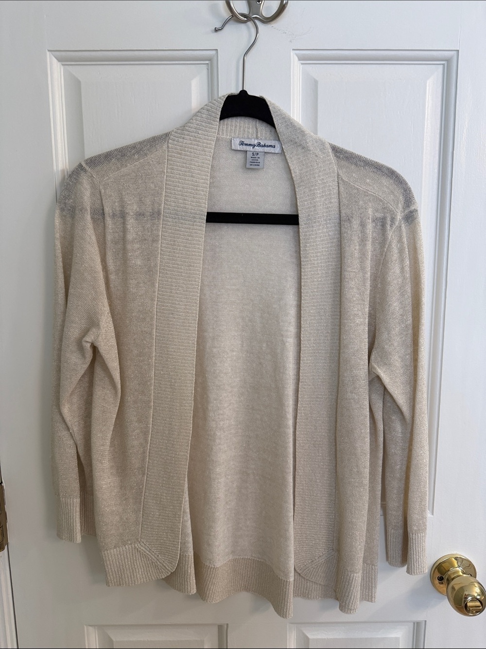 Tommy Bahama Lightweight Cream Open Cardigan